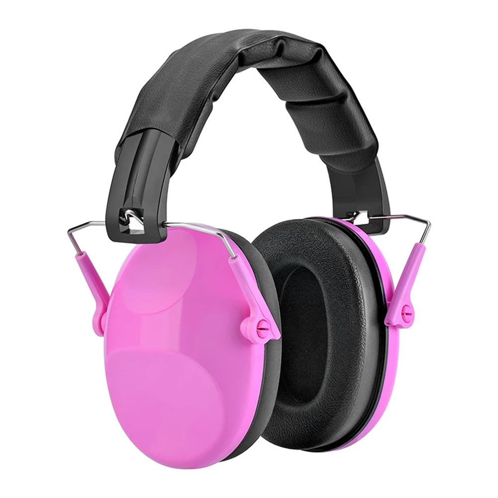 Kids Ear Earmuff Adjustable Muff Noise-Proof Headmounted Ear for Children Sleeping Pink