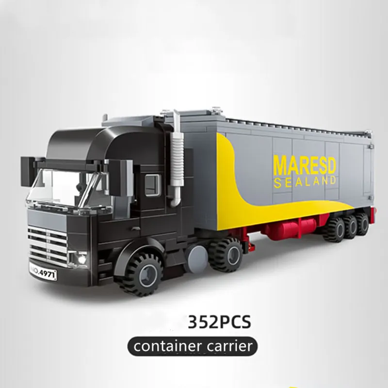 รถบรรทุกสีเหลืองขนาดใหญ่ รุ่นปี 2025 ของเล่นตัวต่อประกอบสำหรับเด็ก รุ่น 4972