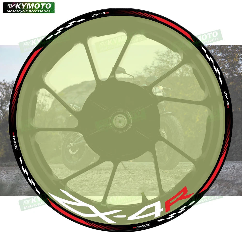 

Для ZX-4R ZX4R аксессуары для мотоциклов 17-дюймовые наклейки на передние и задние колеса, гоночный обтекатель, ступица колеса, модифицированные светоотражающие наклейки