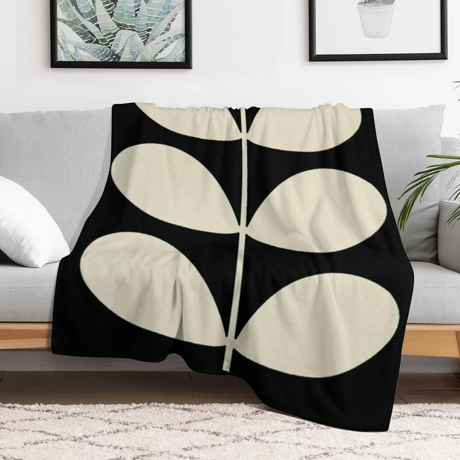 orla kiely multi stem, black,white,kiely pattern,orla kiely design Throw Blanket For Baby Blankets