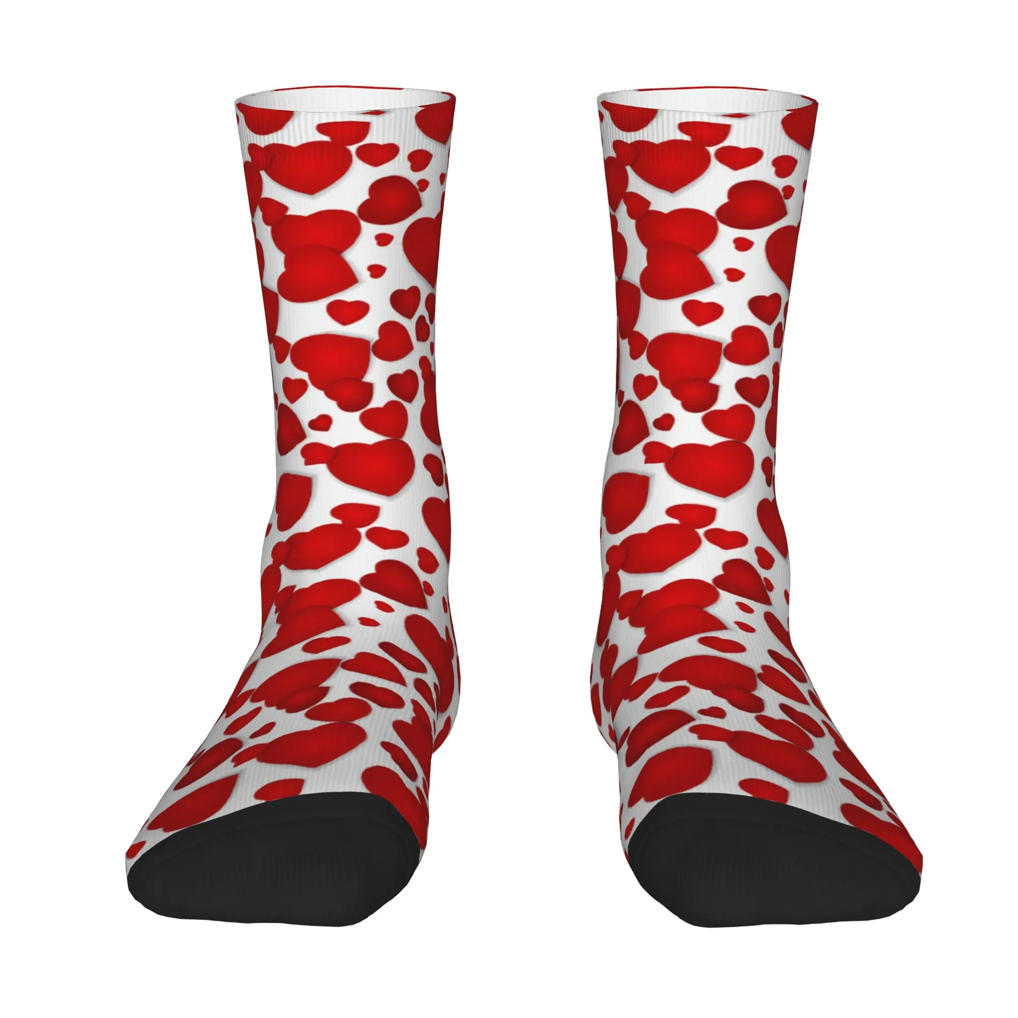 Heart Seamless Pattern Socks  Anti Skid Stockings Men Soft Breathable Outdoor Sports Socks Winter Leisure Pattern Socks