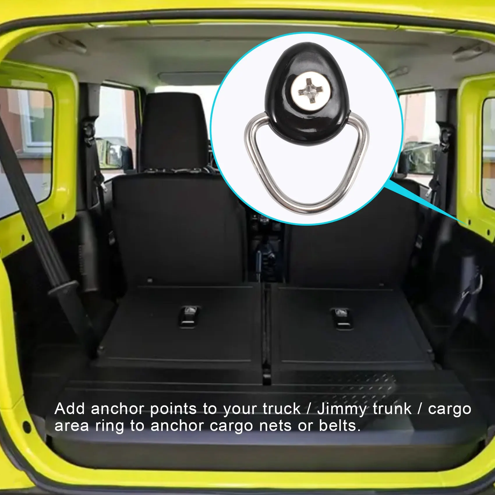 

A76T-10-PACK Metal Tie-Down Anchors D-Ring Buckle For Jimny JB64 JB74W 2019 2020 2021 Trunk Cargo Area