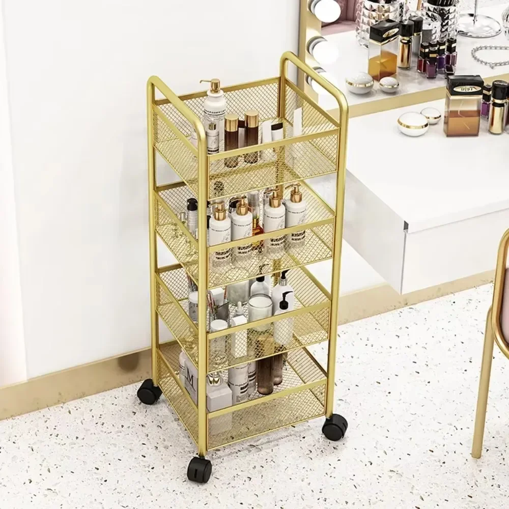 Carro Auxiliar Dorado Para Salón Belleza, Organizador Con Ruedas Para Tatuajes Uñas, Almacenamiento Multifuncional Especial, D