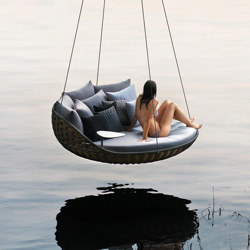 

Outdoor Courtyard Villa Swing Hammock Double Rocking Chair Round Indoor and Outdoor Household Hammock Rattan