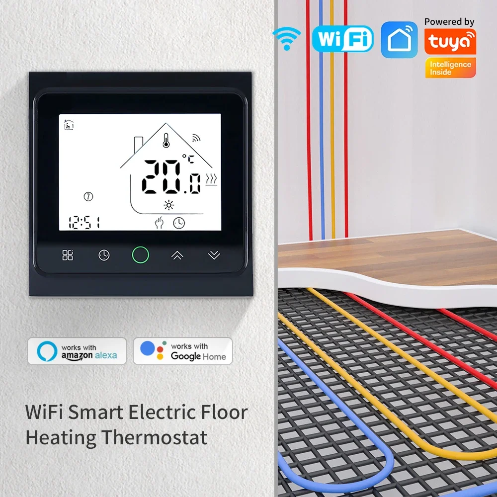 TTAKA7 Tuya Smart Life WiFi-Raumthermostat, elektrischer Boden-/Wasserheizungs-/Gaskessel-Temperaturregler für Alice Alexa Google Home 7