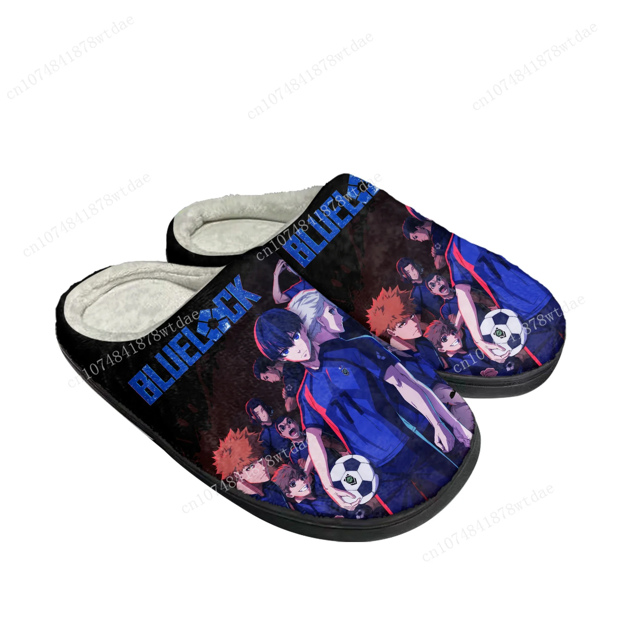 Blue Lock Home Cotton Slippers Mens Womens Yoichi Isagi Plush Bedroom Casual Keep Warm Shoes Anime Custom Thermal Indoor Slipper