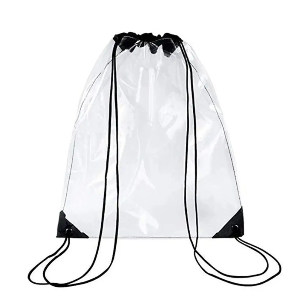 Portable Large Capacity Drawstring Backpack Beach Bag Waterproof PVC Transparent Bag Lightweight Mountain Bag Jelly Bag Women
