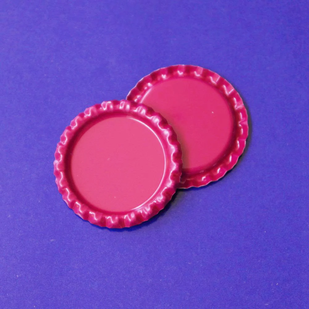 Wholesale 1 inch Rose Pink Flattened Bottle Caps In Double side Colors Flat Bottle Cap For Jewelry Accessories Free Shipping