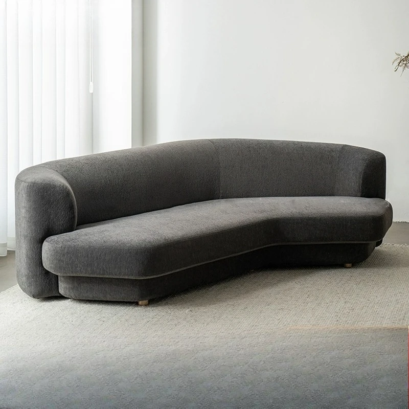 

ins cream special-shaped sofa Italian minimalist designer furniture small apartment living room fabric curved sofa