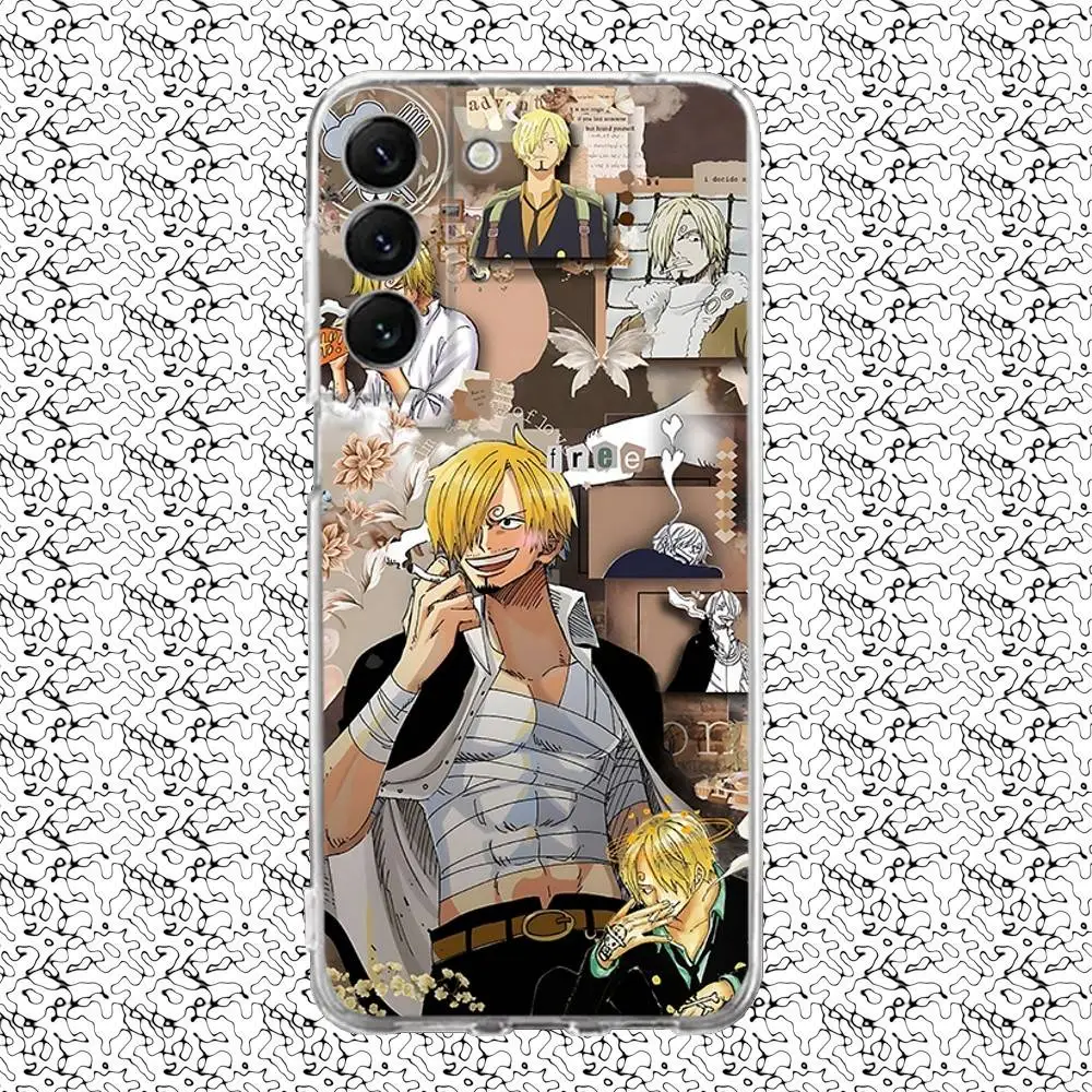 Casing Ponsel S-san-ji Gentleman untuk Samsung S24,30,21,22,23,20 FE,lite,PIus,Ultra,5G,Note,9,10 Sampul Transparan