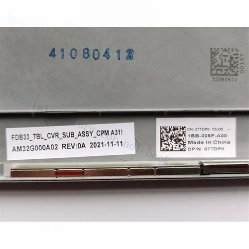 A++ New Lcd Rear Back Cover Top Case FDB33 For Dell Latitude 7320 Datachable 7TDP0