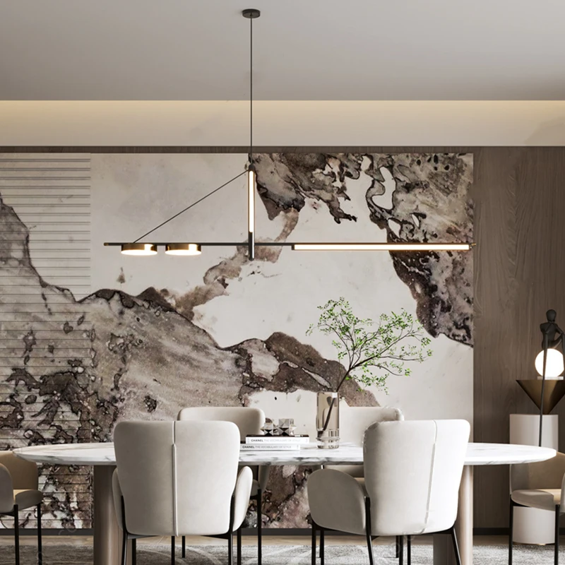 Moderne Einfachheit führte Pendel leuchten für Wohnzimmer Esszimmer Küche Lebensmittel Tische schwarzer Kronleuchter Wohnkultur Lusters Leuchten