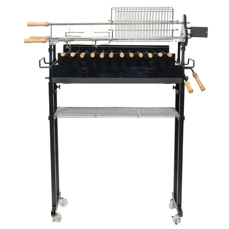 Factory Sale BBQ Grill Outdoor Cyprus Spit  Rotisserie Deluxe Motorised Charcoal Grill