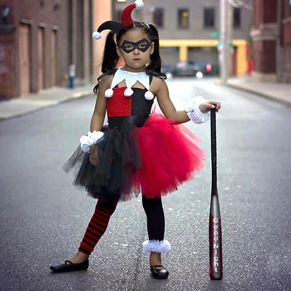 

1Pcs Children Clown Dress Xl Splicing Gauze Tutu Skirt Christmas Party Performance Outfit Girls Clown Cosplay Dress