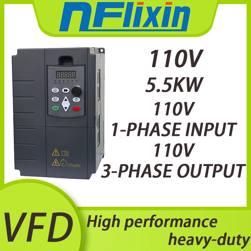 VFD 110V Variable Frequency Drive Converter inverter 0.4/0.55/0.75/1/1.5/2.2/3/4/5.5/7.5kw Motor Speed Controller