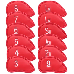 12PCS/Set Exquisite PU Golf Club Iron Head Covers Protector Golf Head cover Sets Iron Club Head Cover Accessories