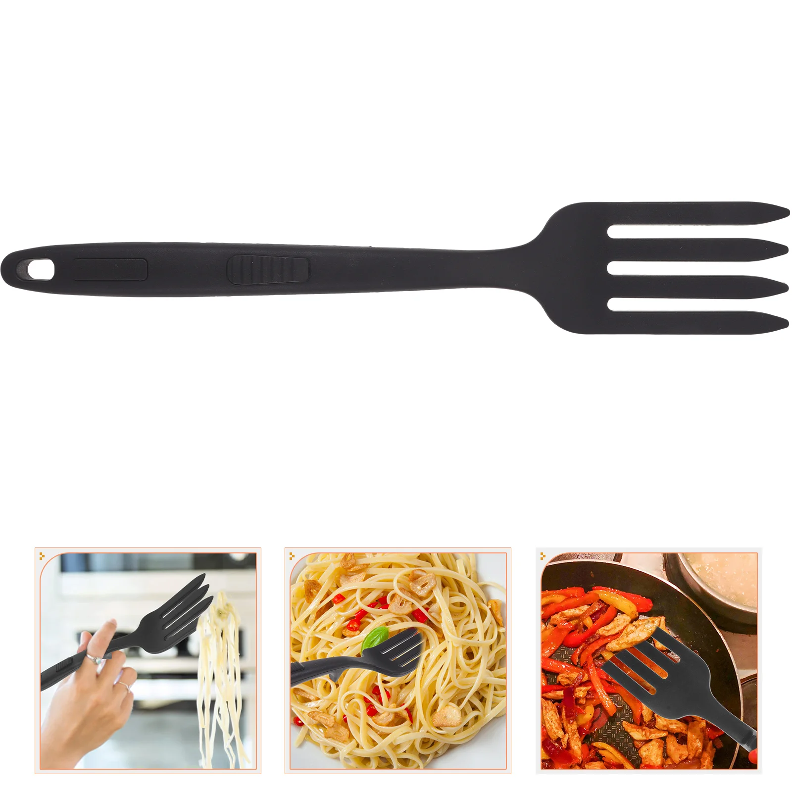 

Silicone Cooking Fork Noodle Fried Spaghetti Hand-Pulled Ergonomic Food Silica Gel Washable Large