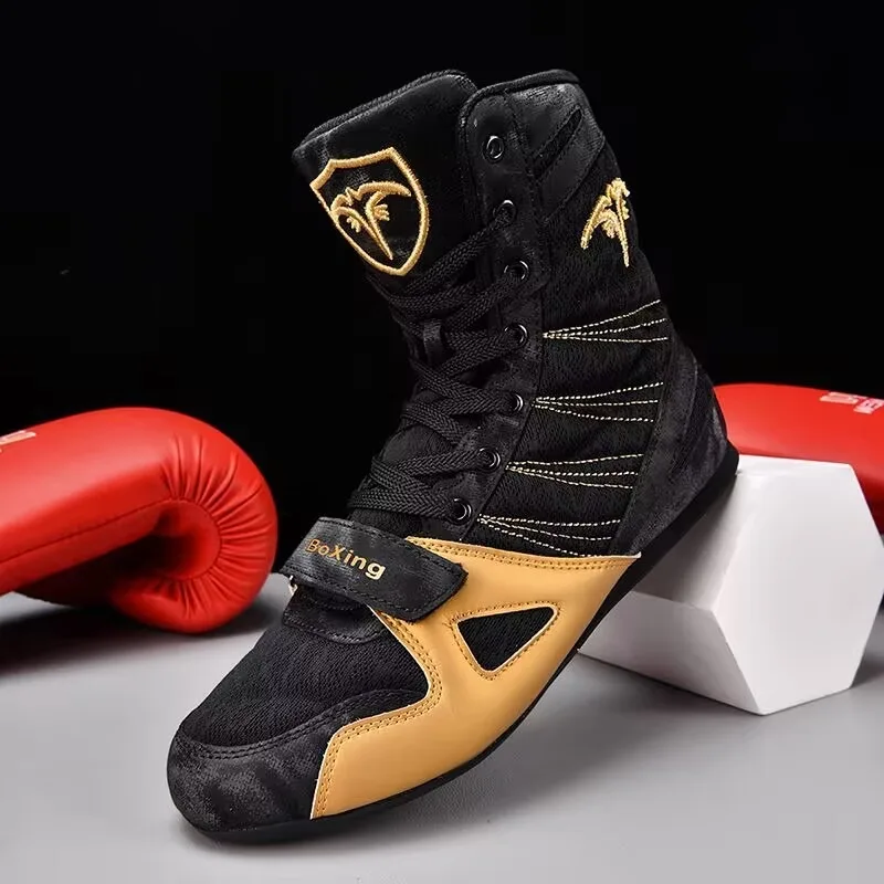 Original Brand Wrestling Shoe Mesh Breathable Boxing Shoes Anti-Slippery Fighting Shoes High Top Gym Training Shoes For Men