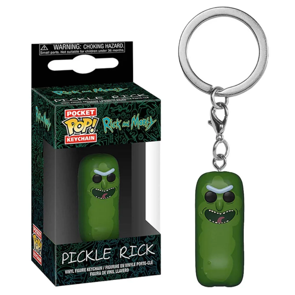 Porte-clés avec Piles KO POP, Figurines de Dessin Animé Rick et Morty, Pendentif Classique pour Sac à Dos, Poupées Décoratives, Cadeaux de Noël pour Enfants