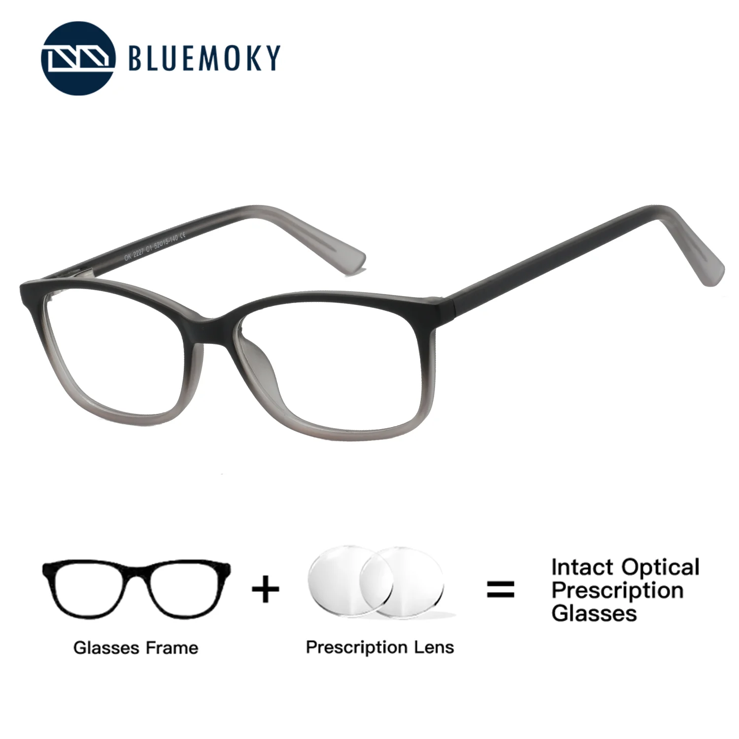 

BLUEMOKY Plastic Square Prescription Custom Glasses Men Photochromic Myopia Computer Eyewear Vision Correction Anti Blue Light