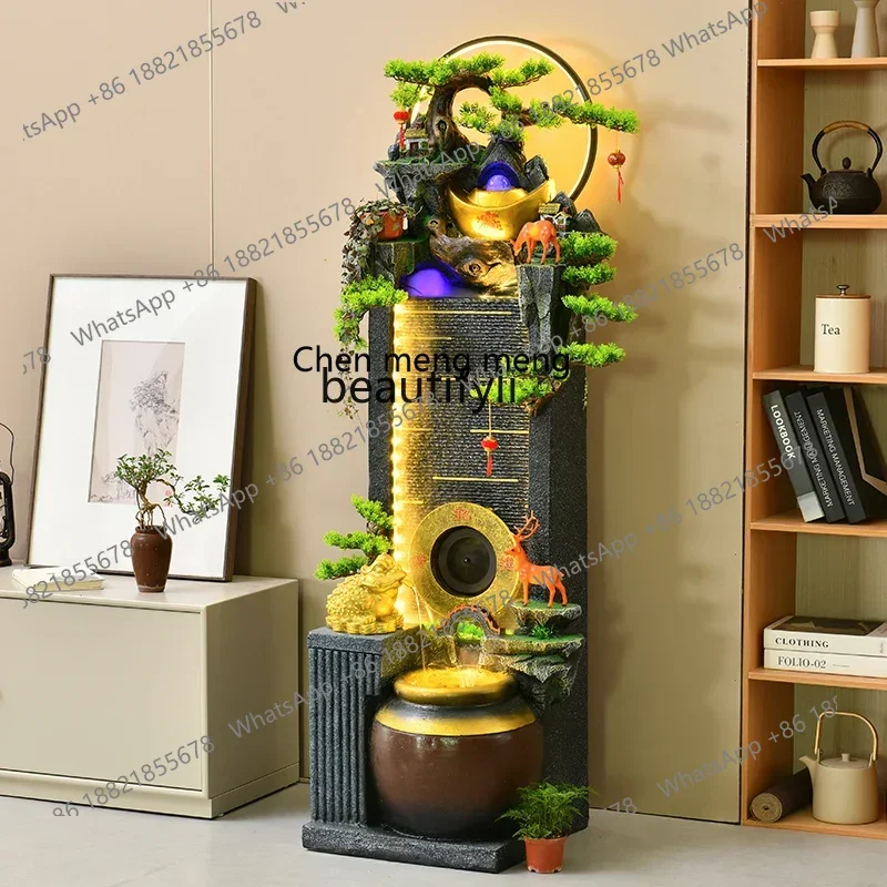 K18 rockery waterscape ornament, waterfall landscaping living room, housewarming opening indoor water fountain
