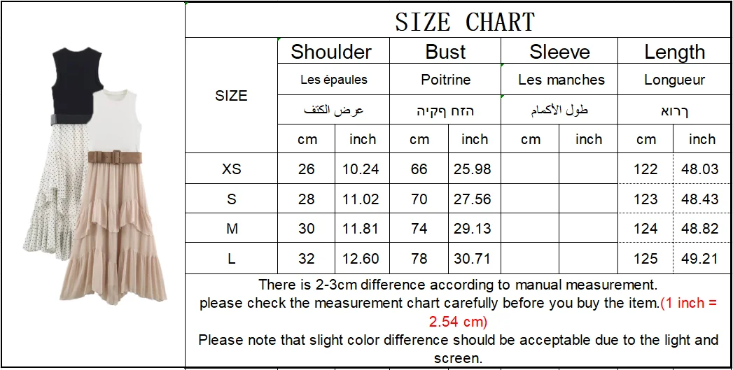 TFMLN Elegantes Damen-Patchwork-Asymmetrisches Kleid 2026 Modisches Ärmelloses A-Linien-Kleid mit Gürtel Vintage Damen-Partykleid – Detail 1