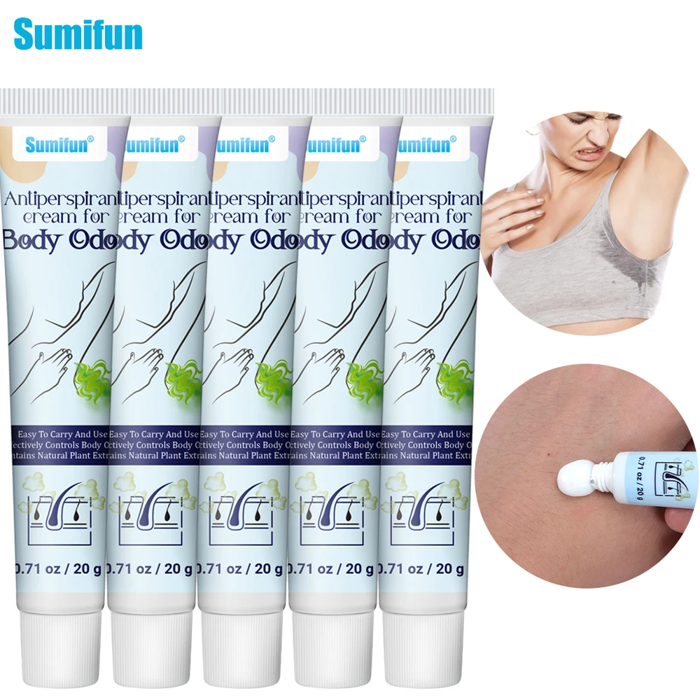 

1/3/5Pcs Body Odor Remove Cream Underarm Sweat Deodorant Bad Smell Bromidrosis Eliminate Antiperspirant Herbs Medical Plaster