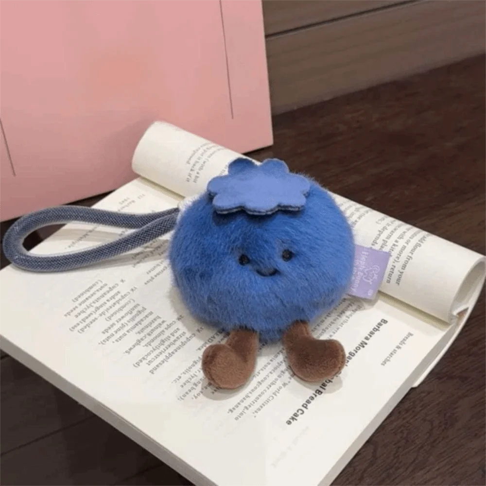 Stuffed Simulation Blueberry Blueberry Pendant Soft PP Cotton Blueberry Keychain Lovely Cute Blueberry Bag Charm Bag Decor