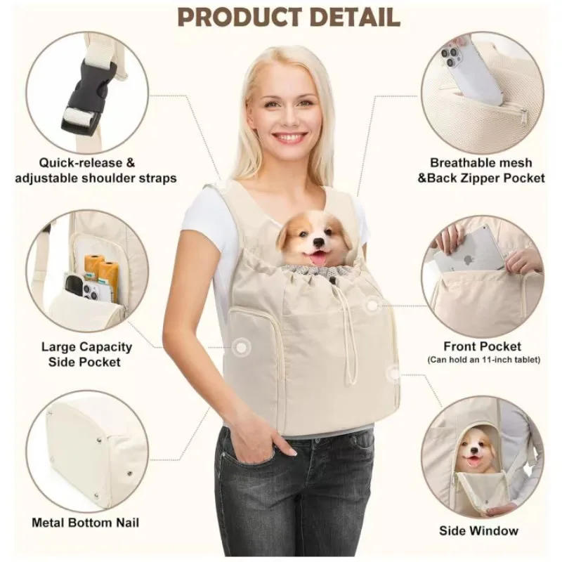 Pet Outdoor Travel Chest Backpack Large Capacity Portable Breathable Cat And Dog Eco-Friendly Carriers &amp