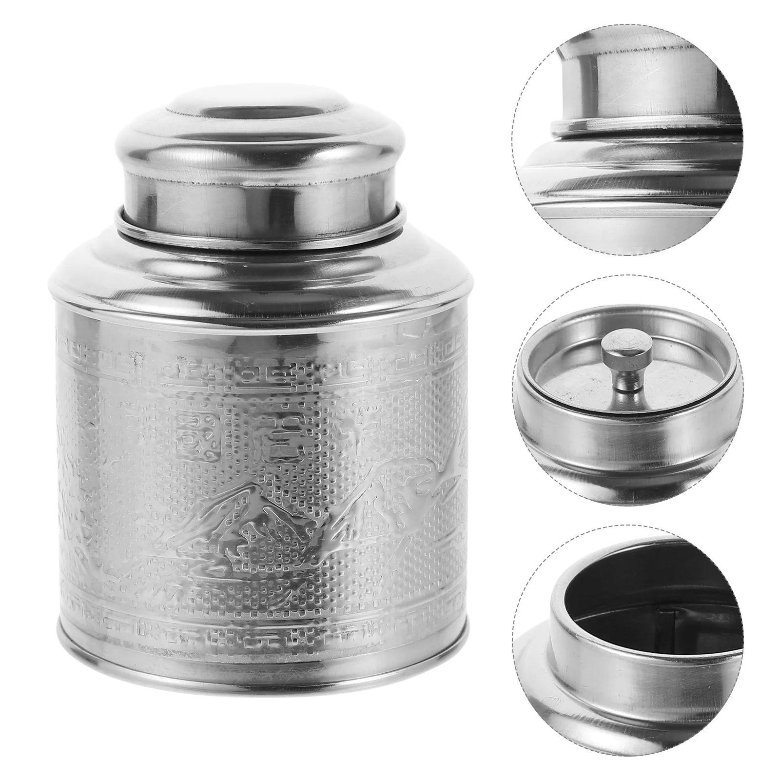 Rice Container Sealed Canister Tea Storage Jar Stainless Steel Loose Green