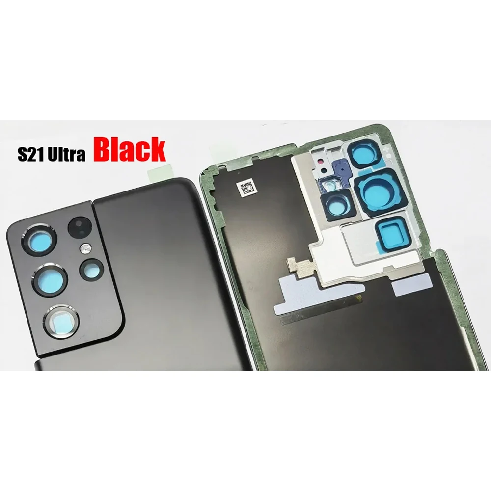 (OEM) New Back Cover Case For SAM-S21 Ultra S21U S21ULTRA 5G with Flash Diffuser&Adhesive Small Parts Assembly Rear Glass Case