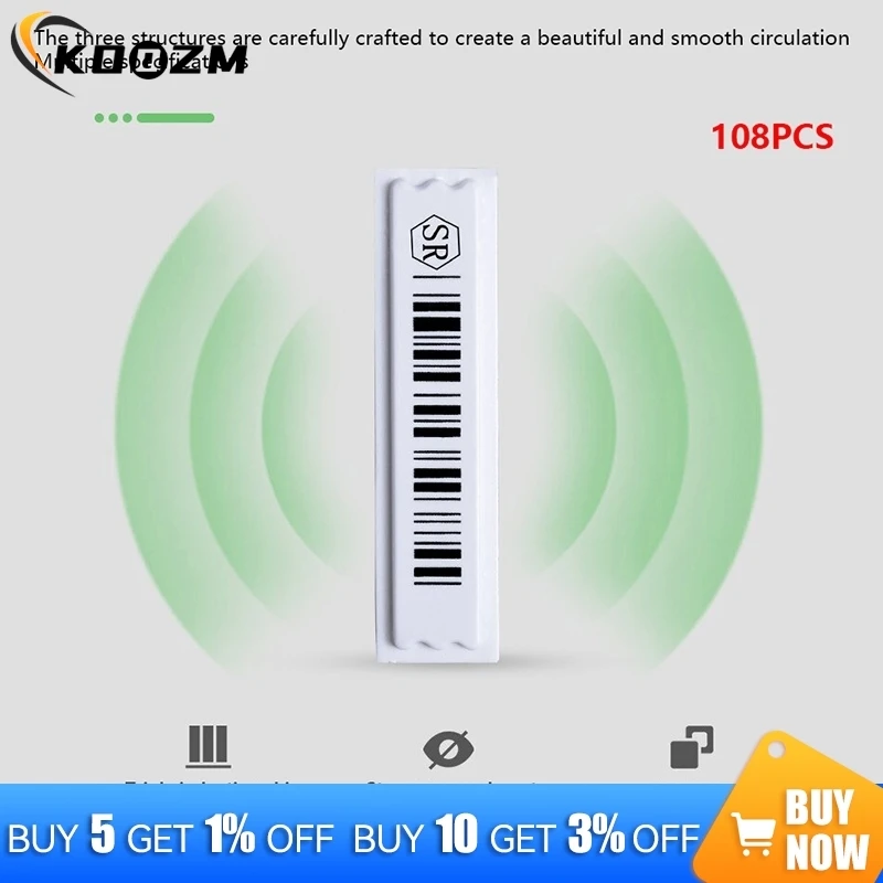 108 Pcs Acoustomagnetic Anti-theft Label Clothes Labels Stickiness Security Tags Sticker Heat Sensitive Plastic