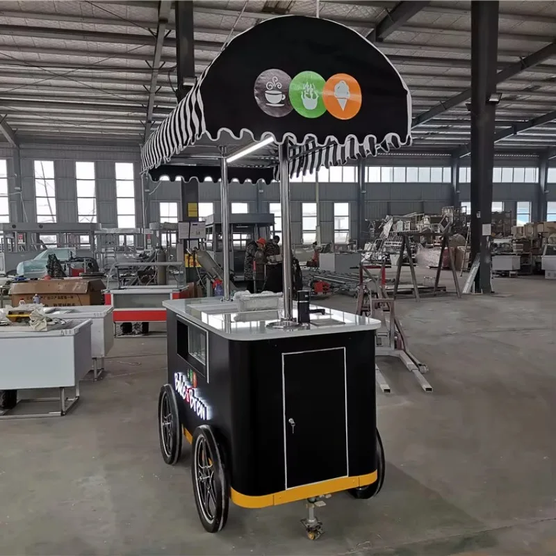 Carrinho de sorvete móvel com impulso manual para venda