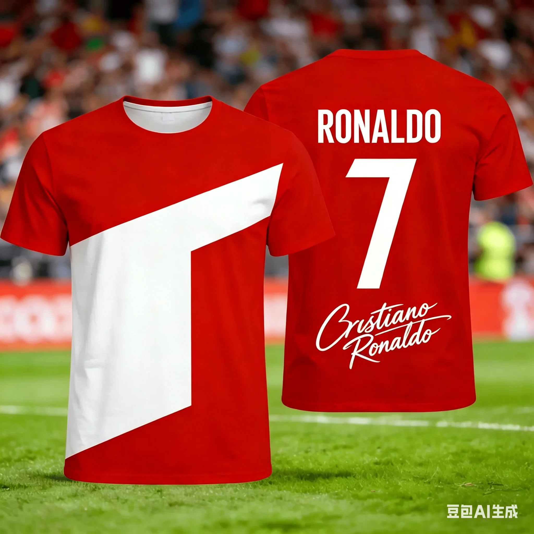 Summer New Cristiano Ronaldo No.7 Commemorative T-shirt Football Star Surrounding Adult/Children Large Loose Speed Dry T-shirt