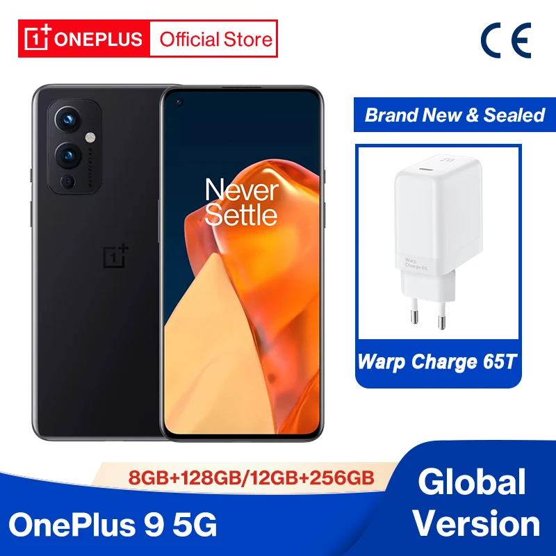 Global Version OnePlus 9 5G Snapdragon 888 8GB 128GB Smartphone 6.5‘’ 120Hz Fluid AMOLED Display Warp 65T OnePlus Official Store