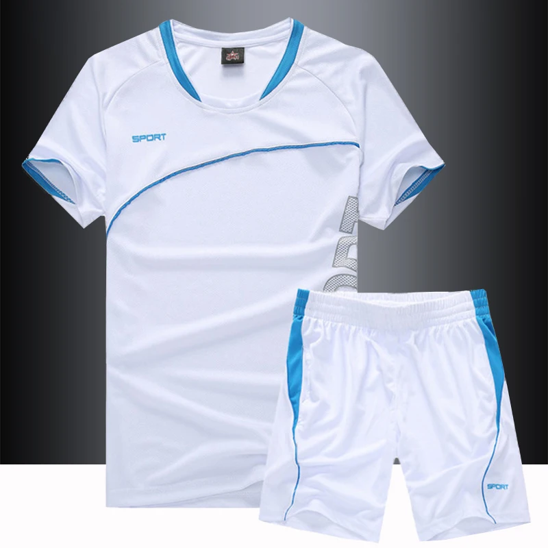 

Спортивный костюм для фитнеса мужской: дышащая футболка с воротником-стойкой и штаны для бега, быстросохнущий комплект из двух предметов