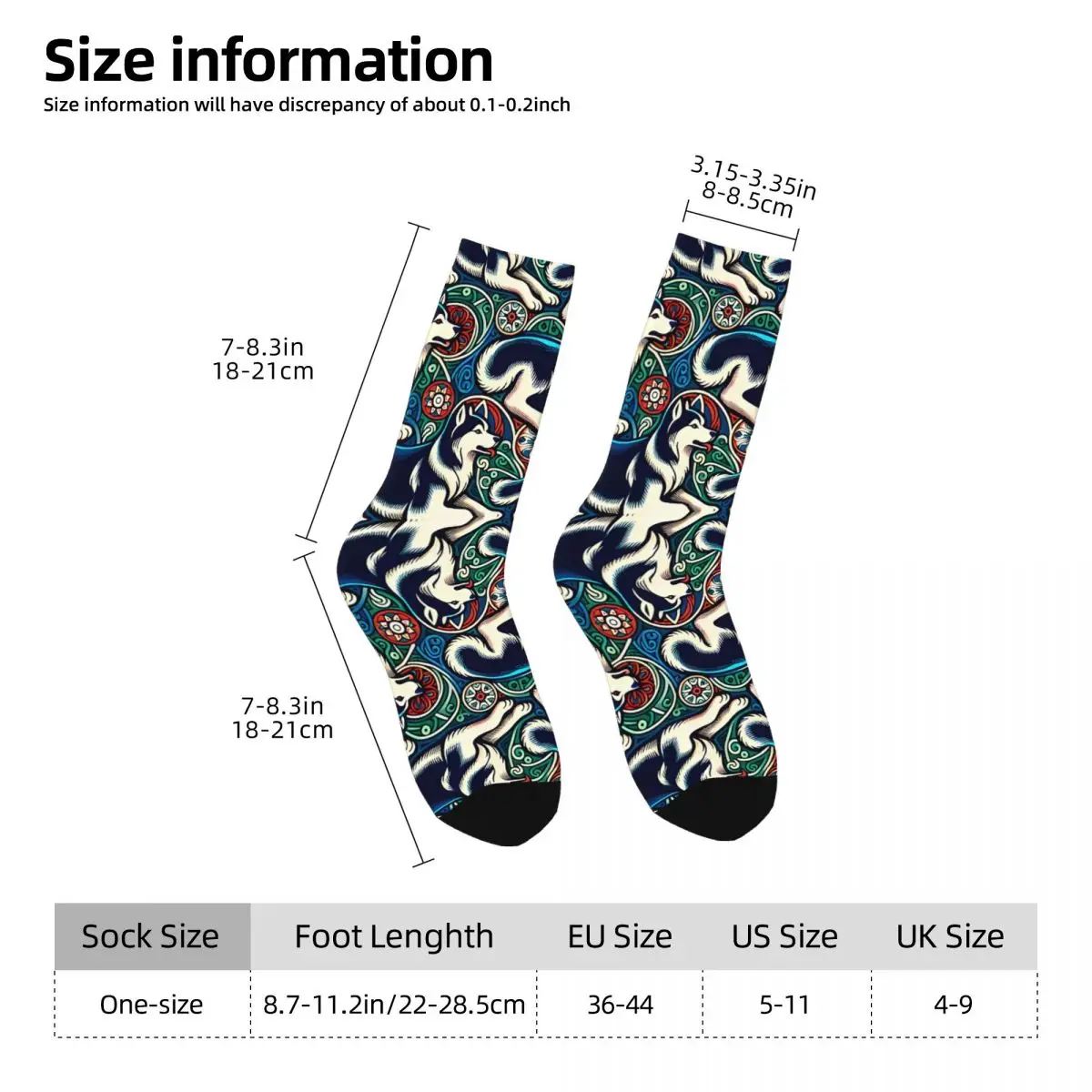 Happy Men's Socks Husky Retro Harajuku Dog Lover Street Style Seamless Pattern Crew Crazy Sock Gift Printed