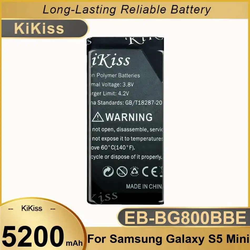 

Mobile Phone Battery EB-BG800BBE 5200Mah For Samsung Galaxy S5 Mini S5mini G870 G870W G870A SM-G800F SM-G800H EB BG800BBE