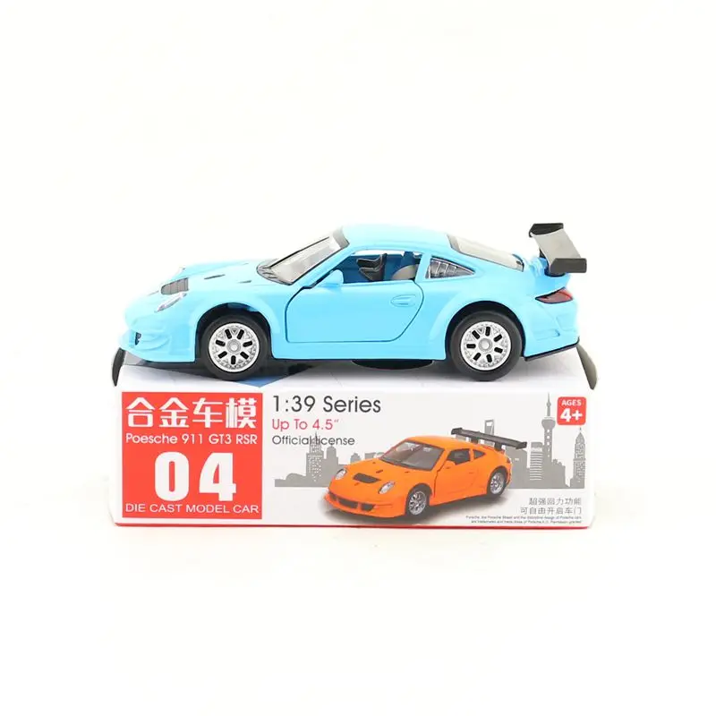 1:39 Porsche 911 GT3 RSR lega pull-back modello di veicolo pressofuso modello di auto in metallo colore casuale
