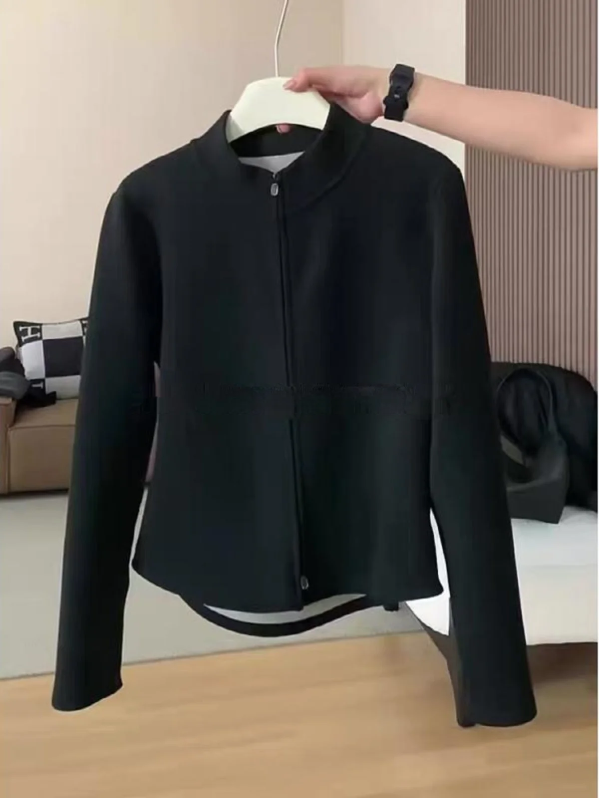 

Женская толстовка Bla Fce с подкладкой, весна 2026, новая коллекция, большие размеры, теплая внутренняя одежда, топ с двойной молнией, утягивающая верхняя одежда