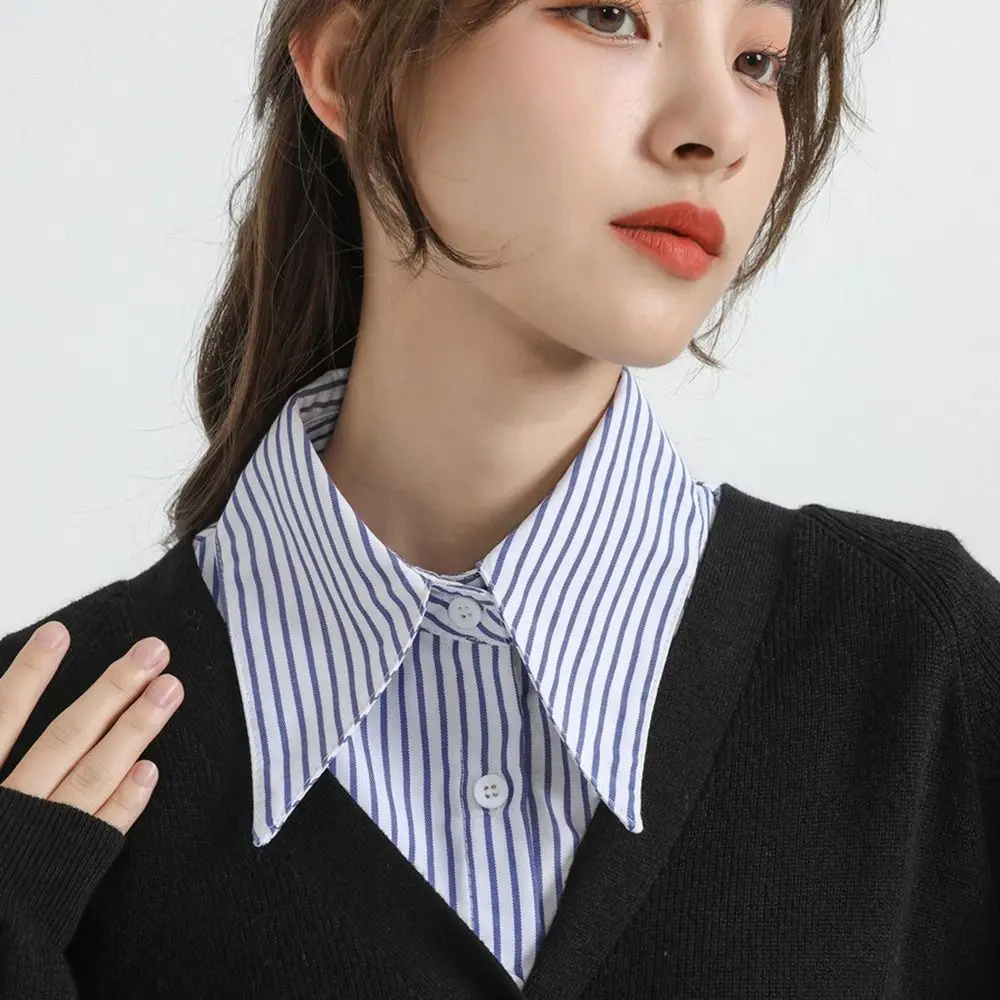 New Detachable Fake Collar Blue Stripes False Collar Ladies Cape Women Girls