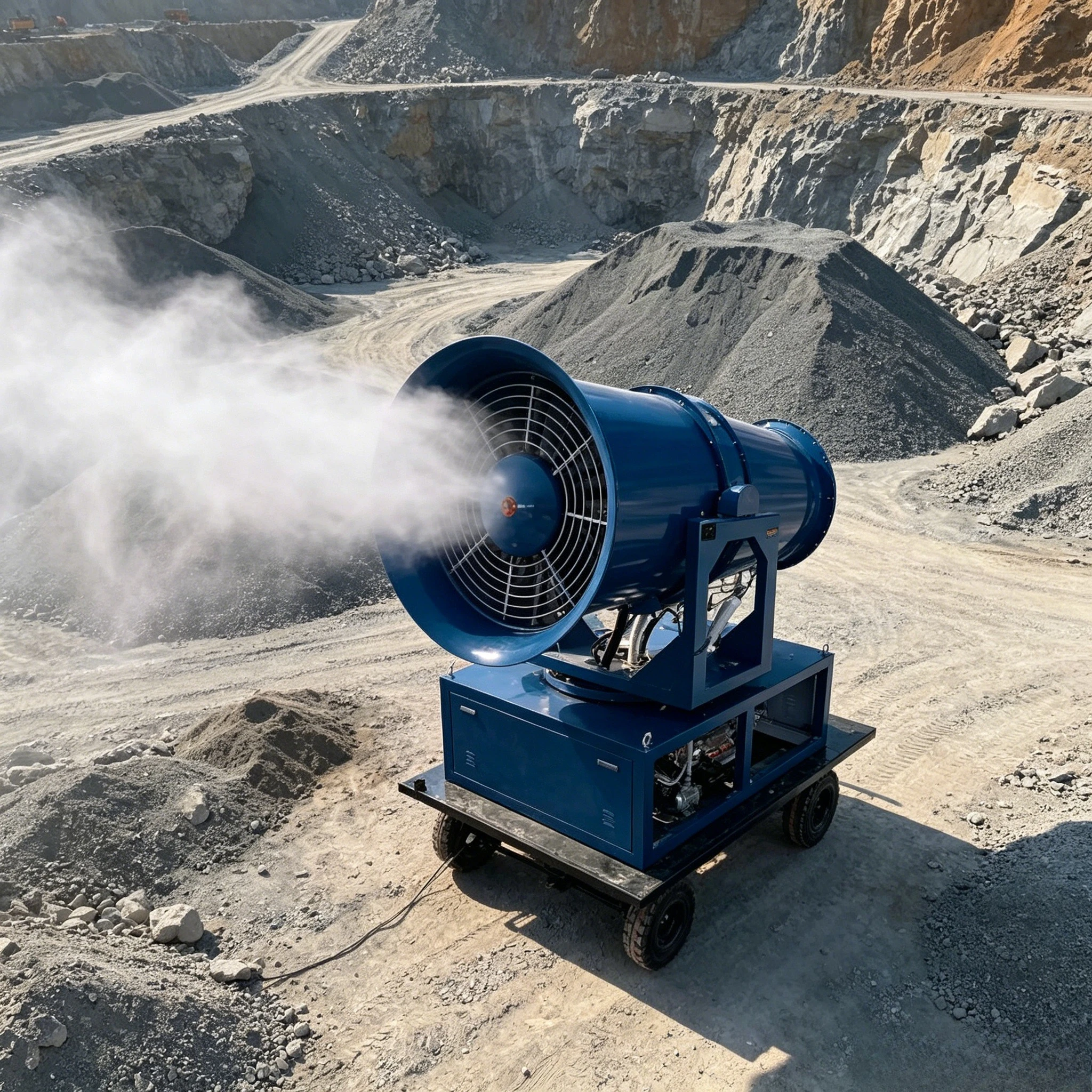 

Fog Cannon Machine - Long Range Dust Suppression Mist Sprayer Automatic Operation Water-Saving for Construction/Mining Custom