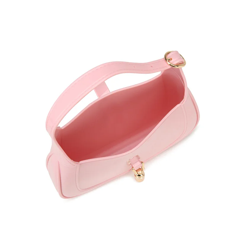 2024 PVC Jelly Bags Shoulder Bags Women New Trend Solid Color Handheld Bags Leisure Versatile Lady Axillary Bags Crossbody Bags