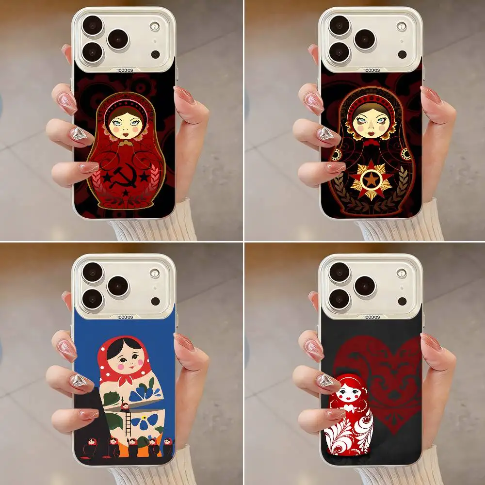 

Dolls Matryoshka Russian Phone Case For iPhone 17,16,13,12,X,11,15,14,Pro,Max,Plus,SE4,Air,Mini White IMD HD Matte
