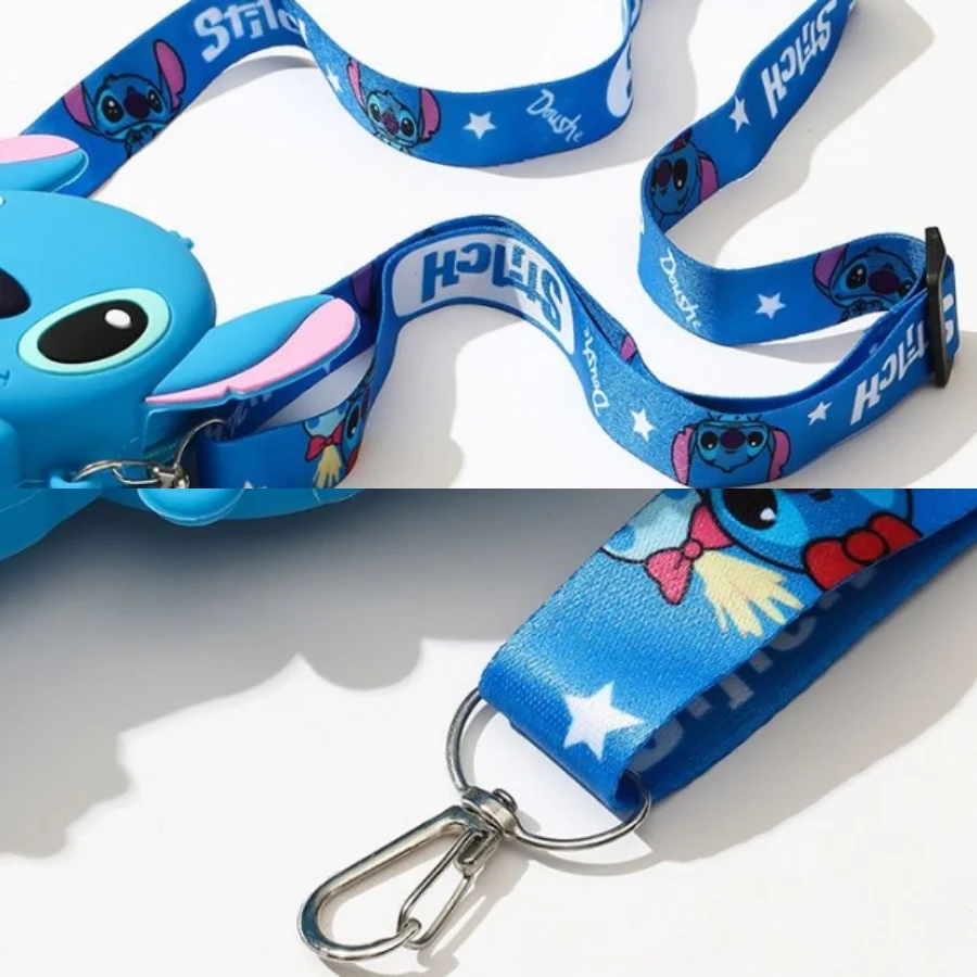 1pc Stitch-Inspired Mickey Silicone Crossbody Bag with Adjustable Strap,  & Cartoon Coin Purse Key Holder Holiday Birthday gifts