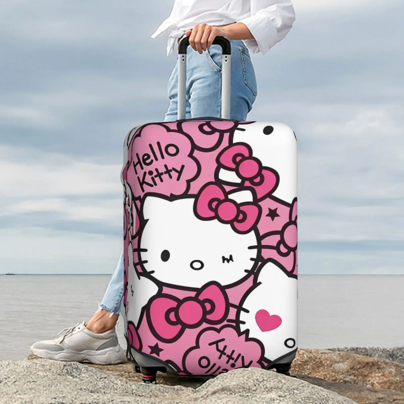 

With pink bows and stars, it fits most carry-on suitcases - perfect for travel, daily use