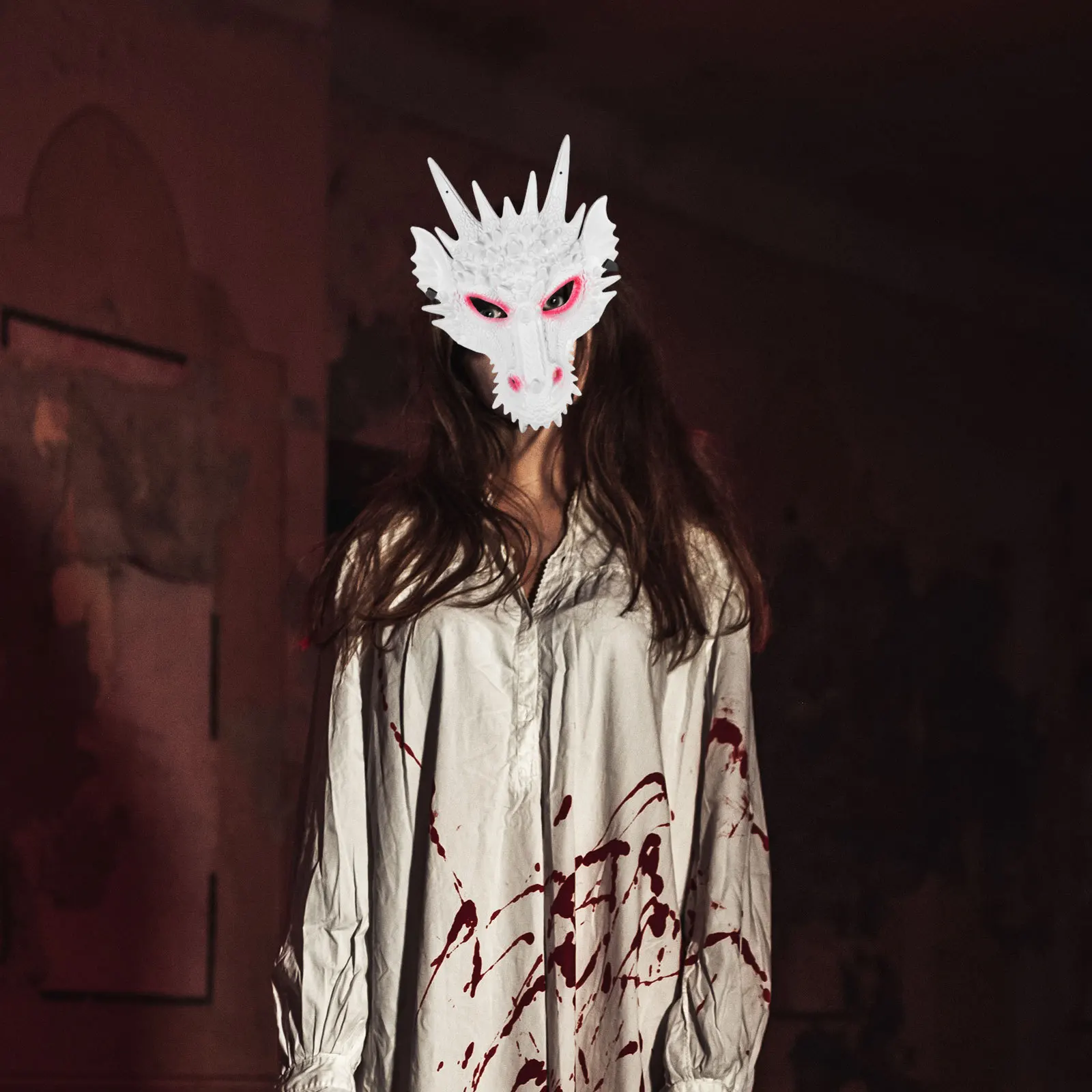 Cool Dragon Mask Cosplay Dragon Head Mask Lightweight Reusable Party Carnival Halloween Costume Accessory