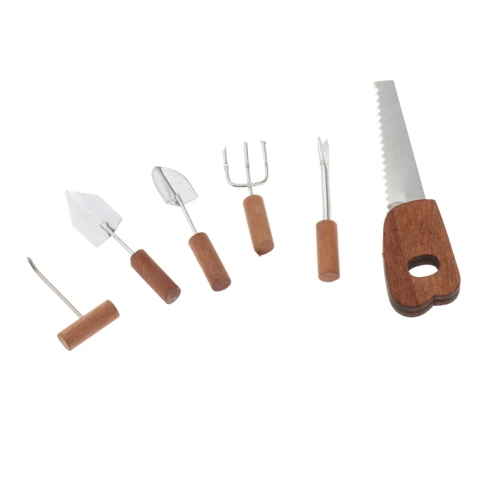 6 Pieces Mini Tools Set Miniature Dollhouse Garden Tools Mini Ornament Garden