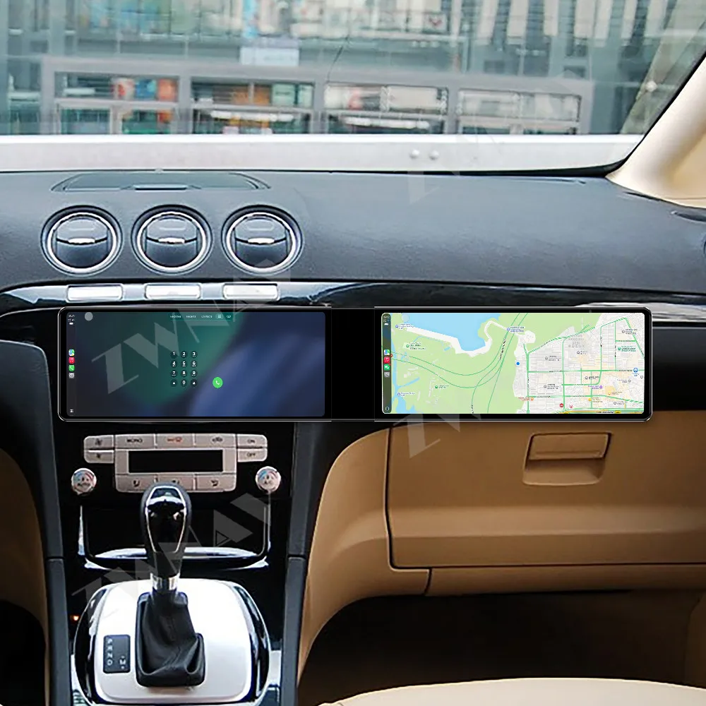 Para Ford S-Max 2007-2008, Player Multimídia GPS para Carro com Tela Dupla HD de 12.3" Android 13, Acessórios Internos, Unidade de Estéreo