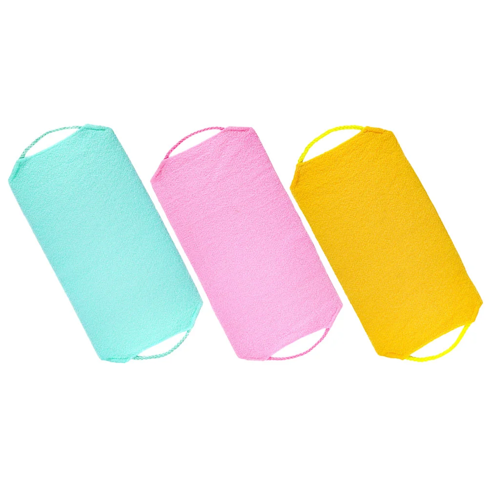 

3 Pcs Bath Towel Pull Back Strip Towels Exfoliating Scrubber Frosted Supplies for 20% Bamboo Fiber 40% Polyester Body